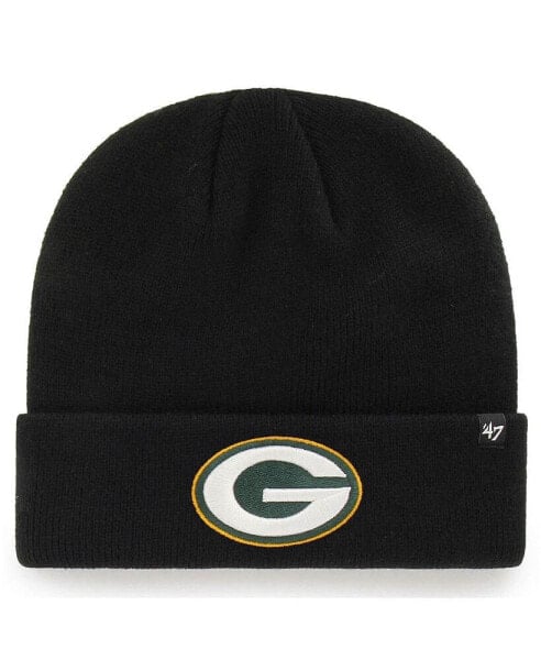 Men's '47 Black Green Bay Packers Secondary Basic Cuffed Knit Hat