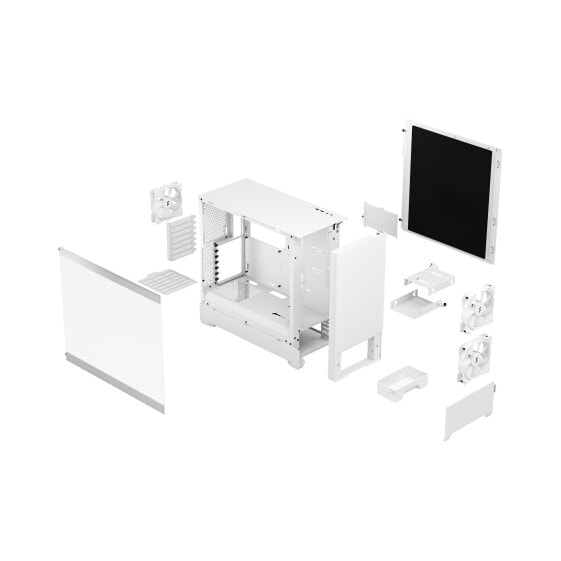 Fractal Design Pop Silent - Tower - PC - White - ATX - micro ATX - Mini-ITX - Steel - Tempered glass - 17 cm