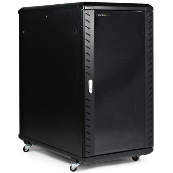 StarTech.com 22U 36in Knock-Down Server Rack Cabinet with Casters - Freestanding rack - 22U - 800 kg - Key lock - Castor wheels - 62.6 kg