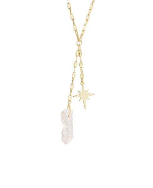 Aurora Borealis or Mystic Quartz Starburst Lariat Necklace