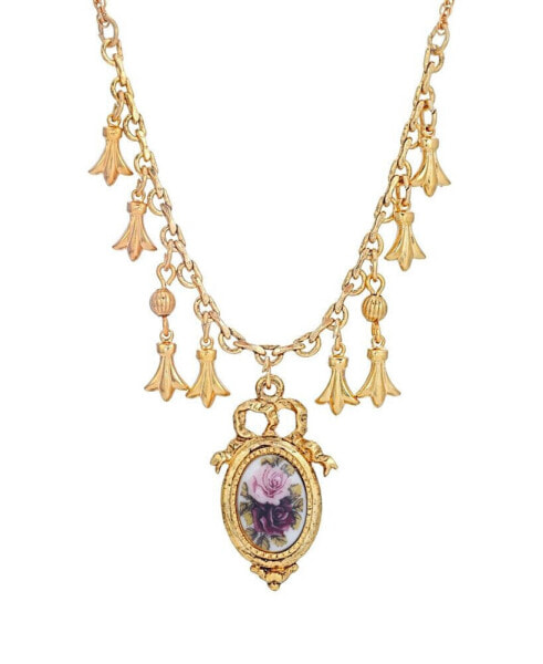 Gold-Tone Manor House Drop Necklace