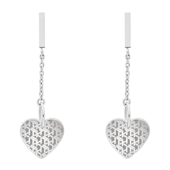 Steel earrings with heart pendant TH2780302