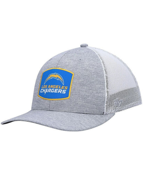 Men's Heathered Gray and White Los Angeles Chargers Motivator Flex Hat