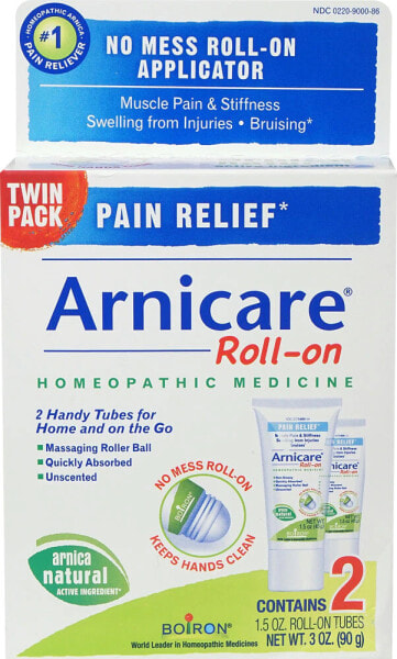 Boiron Arnicare Pain Relief Cream Roll-OnTwin Обезболивающий гомеопатический массажный гель с экстрактом арники  2 х 90 г