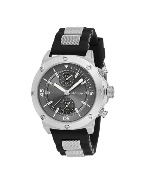 Men's Black Silicone Strap Watch 52mm