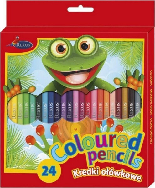 Цветные карандаши Rexus деревянные 24 цвета
