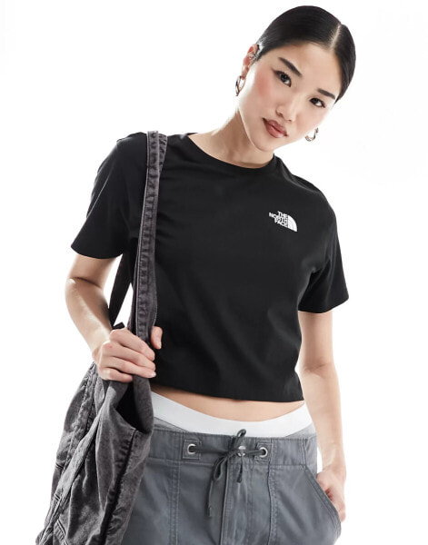 The North Face – Simple Dome – Kurz geschnittenes T-Shirt in Schwarz mit Logo