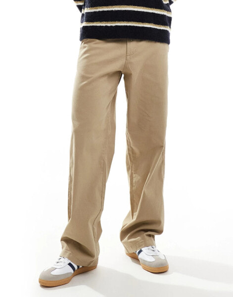 ADPT wide fit chino in beige