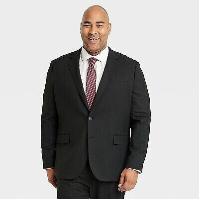 Men's Big & Tall Standard Fit Suit Jacket - Goodfellow & Co Black 44
