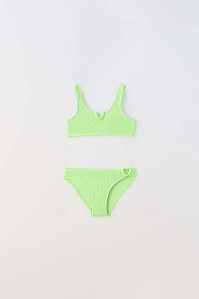 6-14 years/ textured heart bikini set