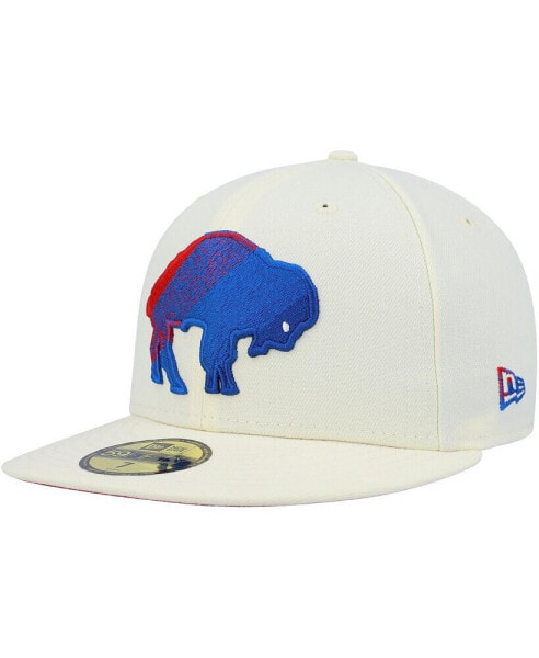 Men's Cream Buffalo Bills Chrome Dim 59FIFTY Fitted Hat