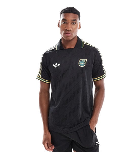 adidas Performance Jamacia short sleeve jersey in black