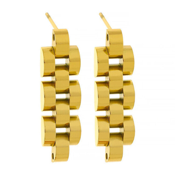 Modern gold-plated steel earrings VAAXF060G