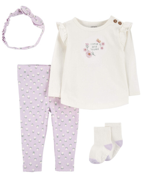Baby 4-Piece Floral Outfit Set 6M