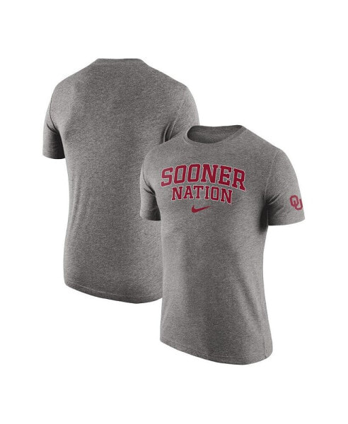 Men's Heathered Gray Oklahoma Sooners 2-Hit Tri-Blend T-shirt