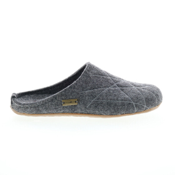 Haflinger Raya 484020-4H Womens Gray Canvas Slip On Clogs Slippers Shoes