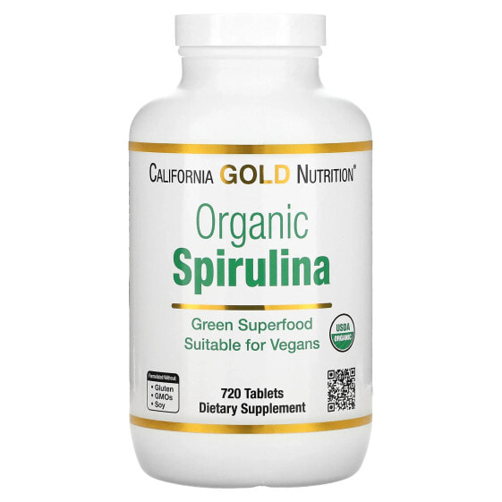 California Gold Nutrition, органическая спирулина, 500 мг, 720 таблеток