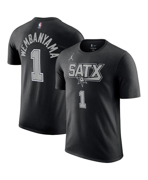 Men's Victor Wembanyama Black San Antonio Spurs Statement Edition Name and Number T-shirt