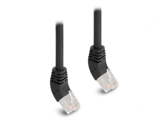 Delock RJ45 Netzwerkkabel Cat.6a S/FTP 45° nach oben gewinkelt 3 m schwarz - Network - CAT 6a