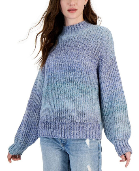 Juniors' Ombré Mock-Neck Sweater