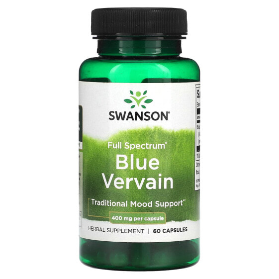 Травяные капсулы Swanson Full Spectrum Blue Vervain, 400 мг, 60 шт.