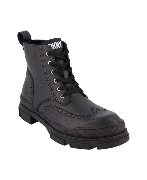 Men's Perforated Rubber Lug Sole Wingtip Boots