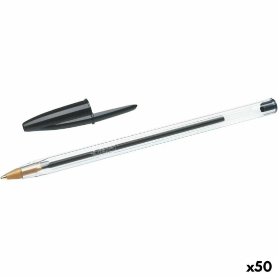 Ручка средний BIC Cristal оригинал Чёрный 0,32 мм (50 штук)