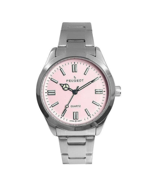 Women's 36mm Sport Watch with Pink Dial and Stainless Steel Bracelet