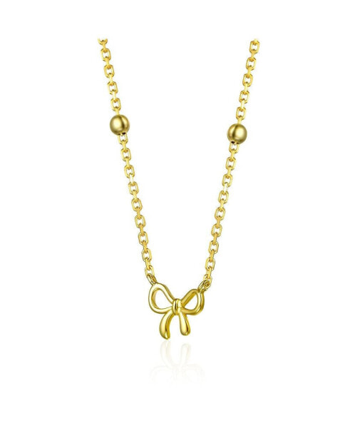 Kids 14k Yellow Gold Plated Ribbon Necklace