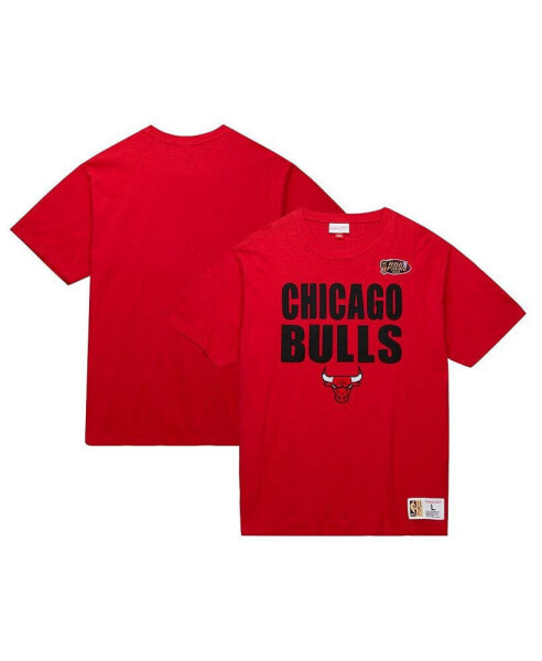 Men's Red Distressed Chicago Bulls Hardwood Classics Legendary Slub T-shirt