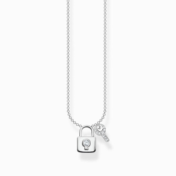 Thomas Sabo Kette Schloss mit Schlüssel silber 925 Sterlingsilber Zirkonia KE2122-051-14-L45V