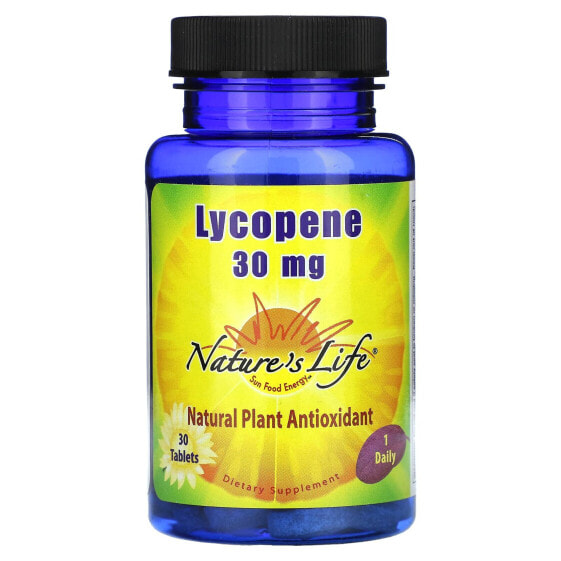 Витамины антиоксиданты Nature's Life Lycopene, 30 мг, 30 таблеток
