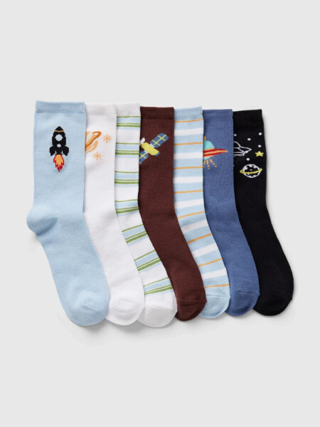 Kids Stripe Crew Socks (7-Pack)