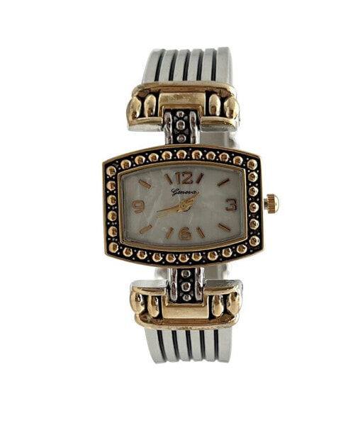 Two Tone Detailed Bangle Women Watch