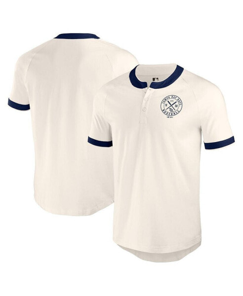 Men's White Tampa Bay Rays Henley Raglan T-Shirt