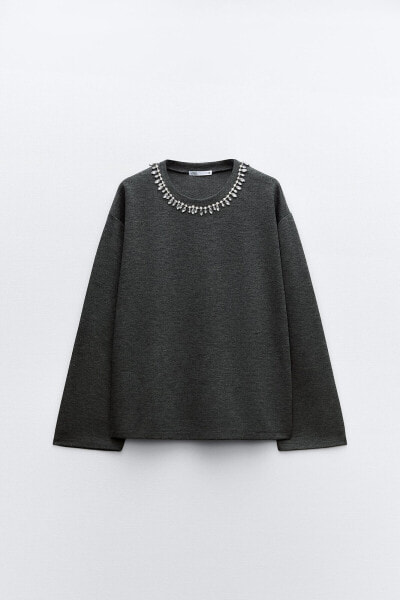 Soft rhinestone sweater