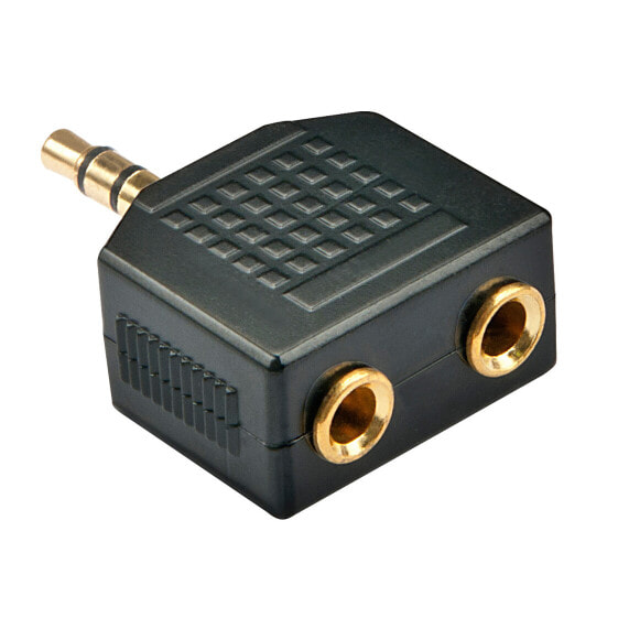 Lindy _Adapter 3,5 mm Stereo m/2xf - 2 x 3.5 mm jack - 3.5mm jack - Black