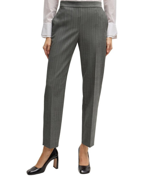 Women's Striped Regular-Fit Trousers