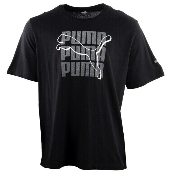 Puma Hi Def Cat Crew Neck Short Sleeve T-Shirt Mens Black Casual Tops 587392-01
