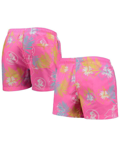 Men's Pink Florida State Seminoles Neon Floral Swim Trunks