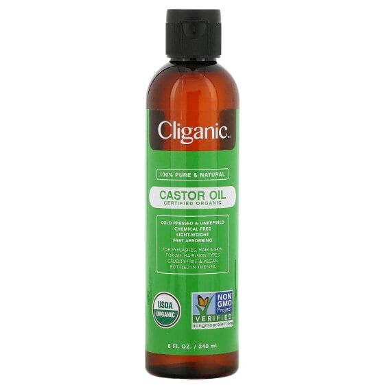 Cliganic, на 100% чистое и натуральное касторовое масло, 240 мл (8 жидк. унций)