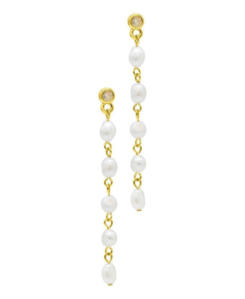 14K Gold-Plated Cultured Freshwater Pearl Dangle Earrings