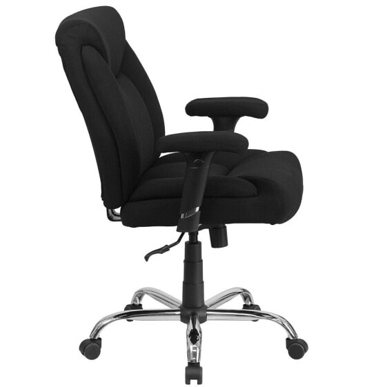 Hercules Series Big & Tall 400 Lb. Rated Black Fabric Swivel Task Chair With Adjustable Arms