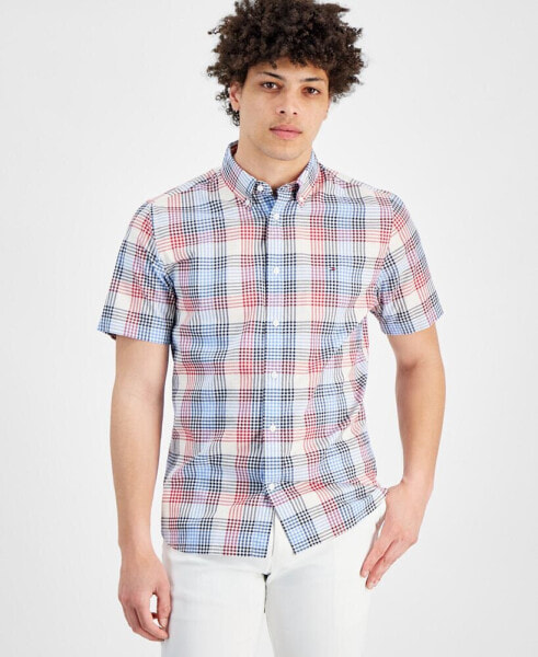 Men's Regular-Fit Check Button-Down Shirt