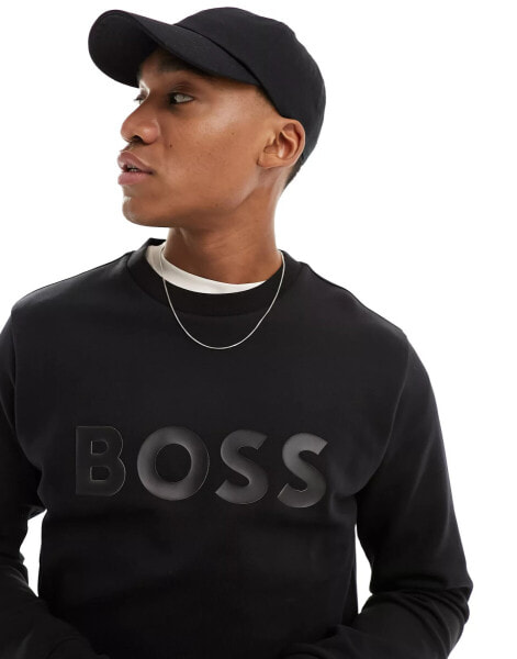 BOSS Green Salbo logo sweatshirt in black