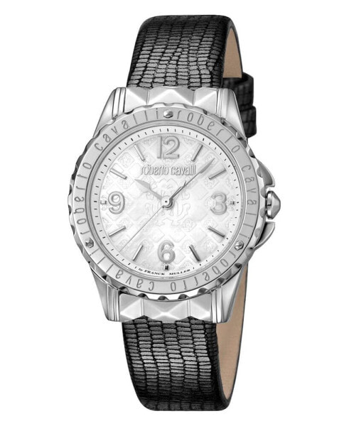 By Franck Muller Women's Swiss Quartz Gray Leather Strap Watch, 34mm