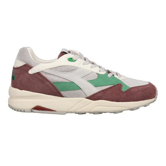 Diadora Eclipse Italia Radicchio Lace Up Mens Green, Grey, Red Sneakers Casual