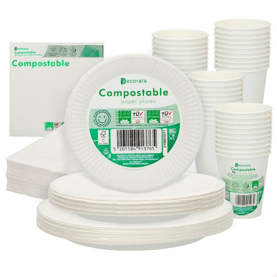Кухонная посуда биоразлагаемая AKTIVE Biodegradable Disposable Tableware 180 штук