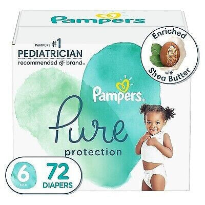 Pampers Pure Protection Diapers Enormous Pack - Size 6 - 72ct