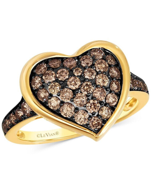 GODIVA x Le Vian® Chocolate Diamond Heart Ring (3/4 ct. t.w.) in 14k Gold